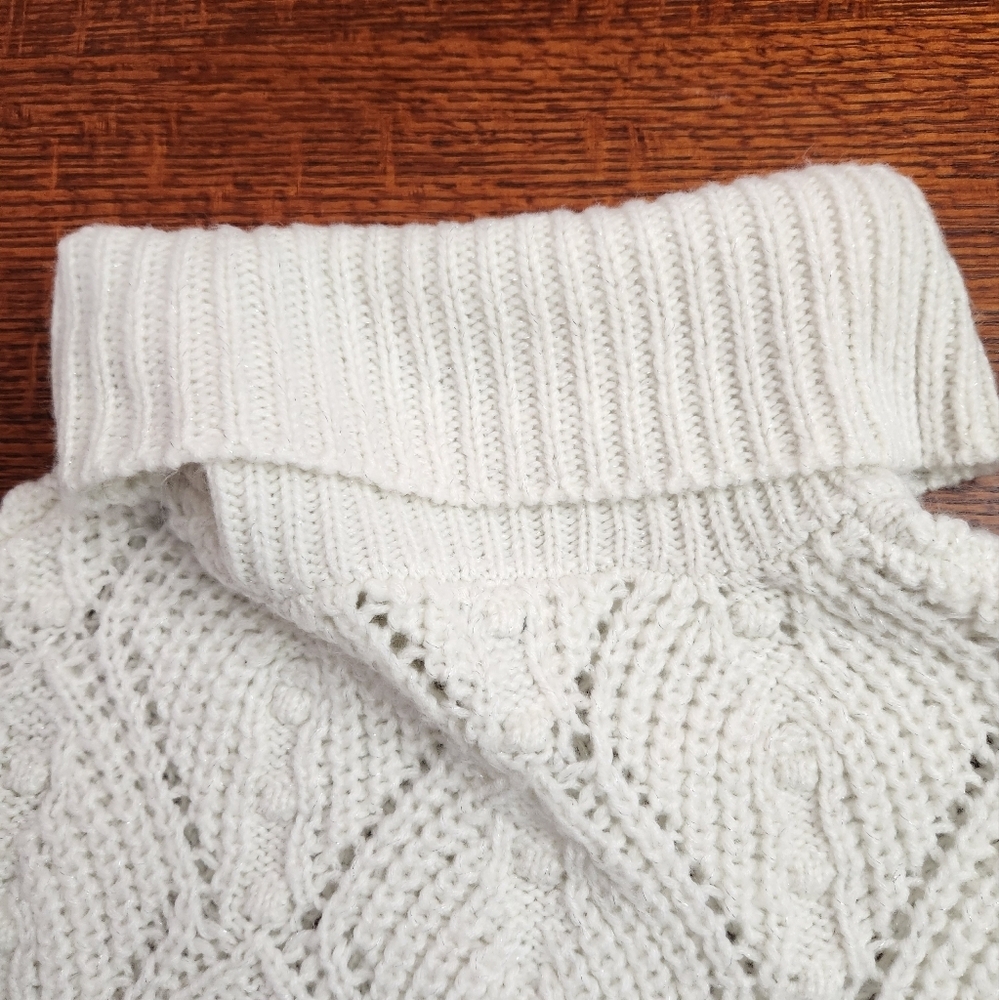 A New Day white Turtle Neck open knit sweater size small - Picture 12 of 16